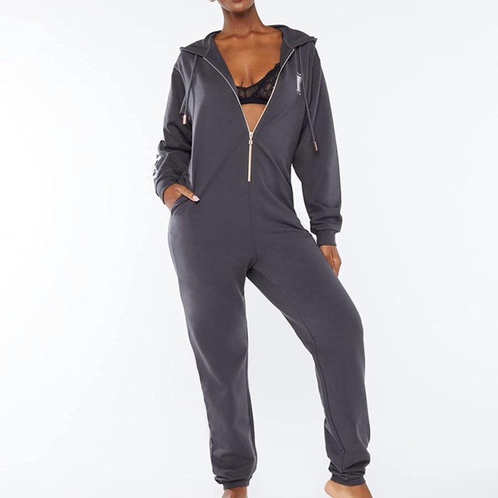Savage X Fenty Hooded Showgirl Graphic Sweatshirt Onsie